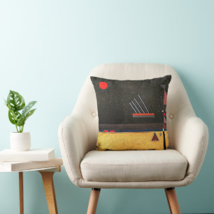 Kandinsky - Brownish, abstract art, Throw Pillow