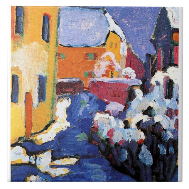 Kandinsky - Cemetery and Vicarage in Kochel Ceramic Tile (Front)