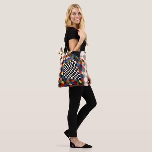 Kandinsky _ Checked colorful abstract art Tote Bag