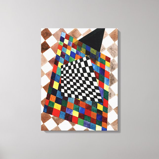 Kandinsky - Checked, colorful painting, Canvas Print (Front)