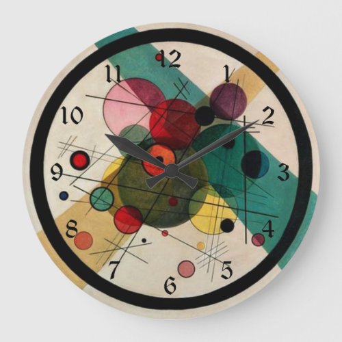 Kandinsky _ Circle in a Circle Large Clock