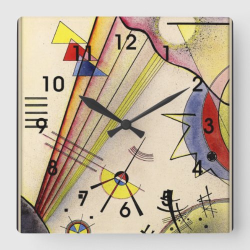 Kandinsky _ Clear Connection abstract art Square Wall Clock