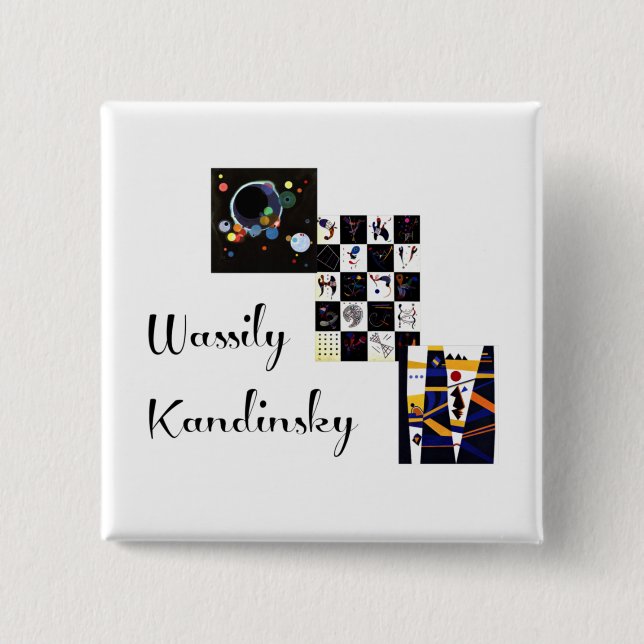 Kandinsky - Collage of his artwork Button (Front)