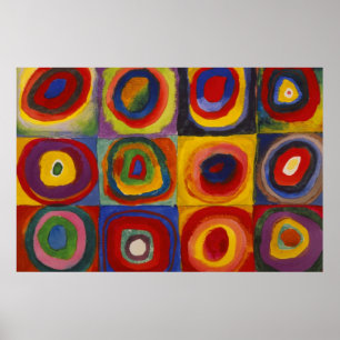 Kandinsky Color Study of Shapes & Circles Poster