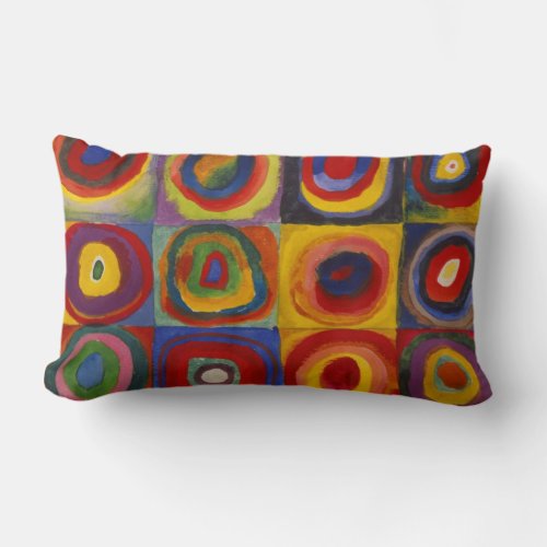 Kandinsky Color Study of Squares  Circles Lumbar Pillow