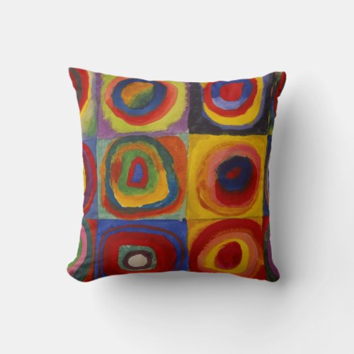 Kandinsky Color Study of Squares  Circles Throw Pillow