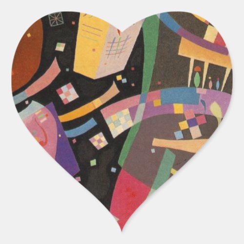 Kandinsky Composition 10 Abstract Painting Heart Sticker