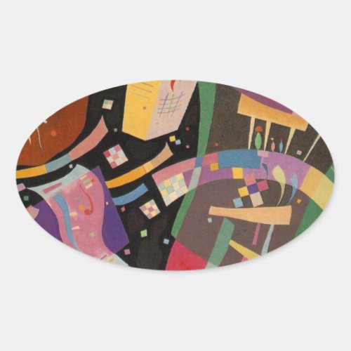 Kandinsky Composition 10 Abstract Painting Oval Sticker