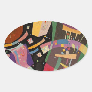 Kandinsky Composition 10 Abstract Painting Oval Sticker