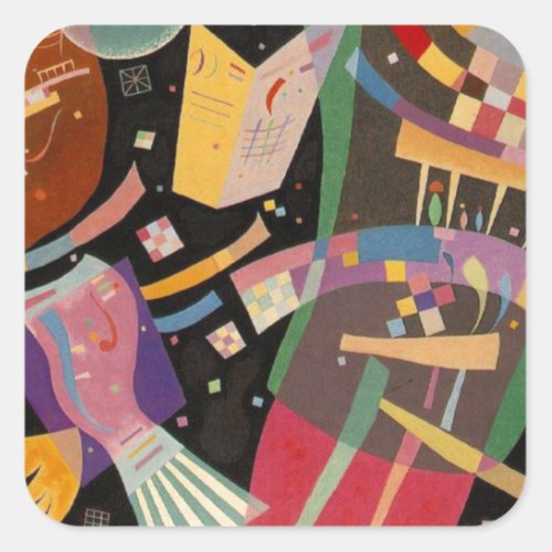 Kandinsky Composition 10 Abstract Painting Square Sticker