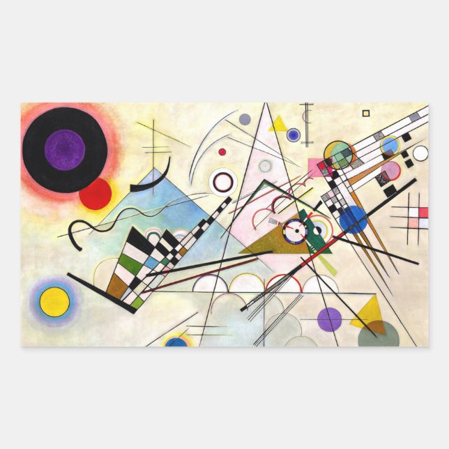 Kandinsky Composition 8 Rectangular Sticker (Front)