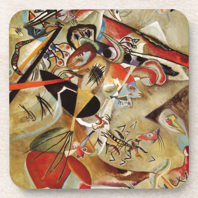 Kandinsky Composition Abstract Painting Beverage Coaster (Front)