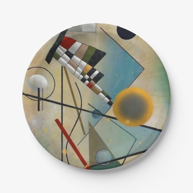 Kandinsky Composition Abstract Painting Paper Plates (Front)
