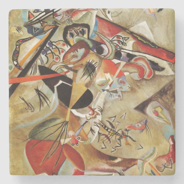 Kandinsky Composition Abstract Painting Stone Coaster (Front)