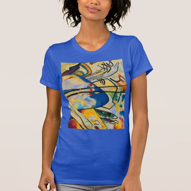 Kandinsky Composition IV Abstract Art Royal Blue T-Shirt (Front)