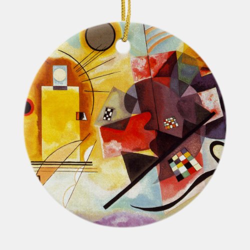 Kandinsky Composition Red Yellow Blue Abstract Art Ceramic Ornament