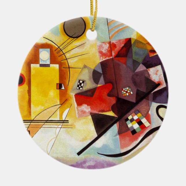 Kandinsky Composition Red Yellow Blue Abstract Art Ceramic Ornament (Front)