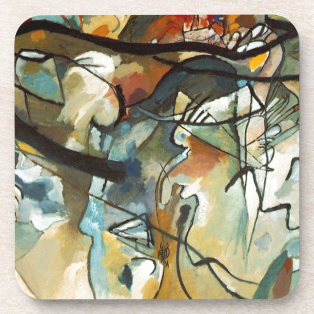 Kandinsky Composition V Abstract Painting Beverage Coaster (Front)