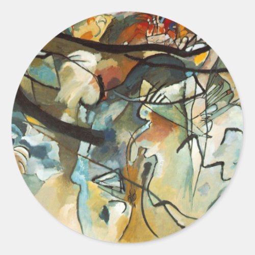 Kandinsky Composition V Abstract Painting Classic Round Sticker