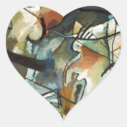 Kandinsky Composition V Abstract Painting Heart Sticker