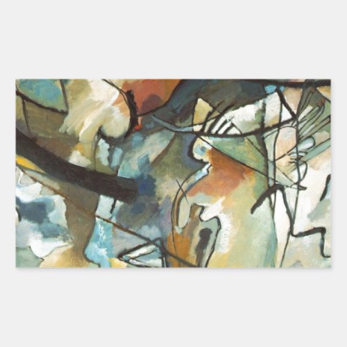 Kandinsky Composition V Abstract Painting Rectangular Sticker