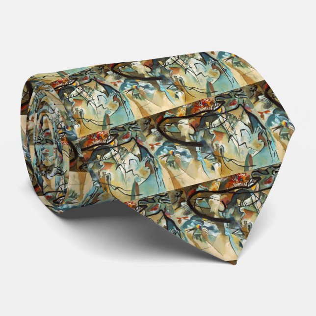 Kandinsky Composition V Abstract Painting Tie (Rolled)