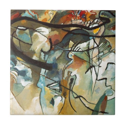 Kandinsky Composition V Abstract Painting Tile