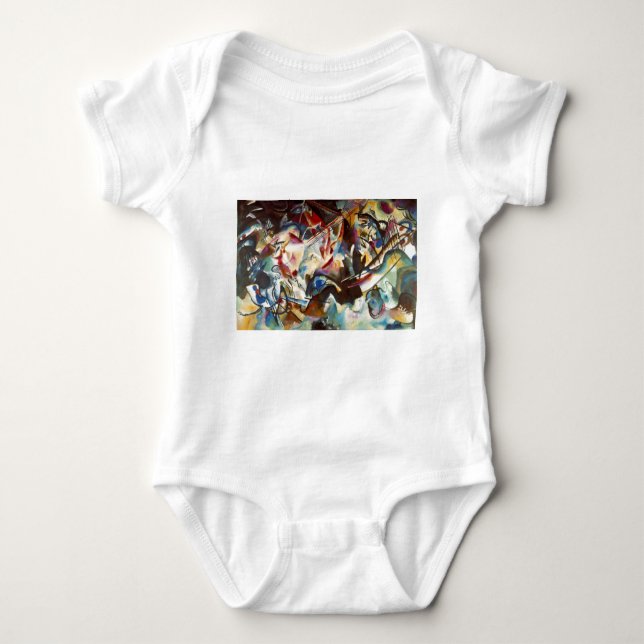 Kandinsky Composition VI Abstract Painting Baby Bodysuit (Front)