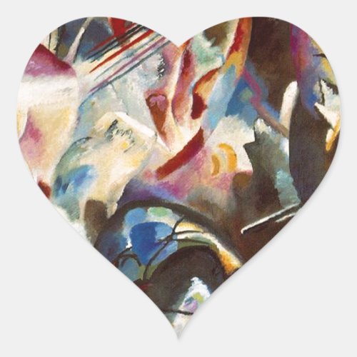 Kandinsky Composition VI Abstract Painting Heart Sticker