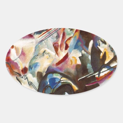 Kandinsky Composition VI Abstract Painting Oval Sticker