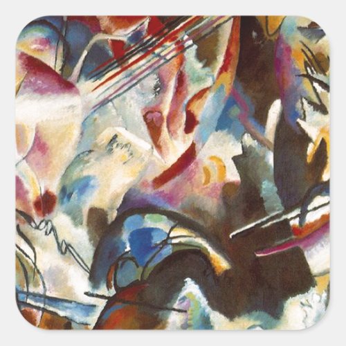 Kandinsky Composition VI Abstract Painting Square Sticker