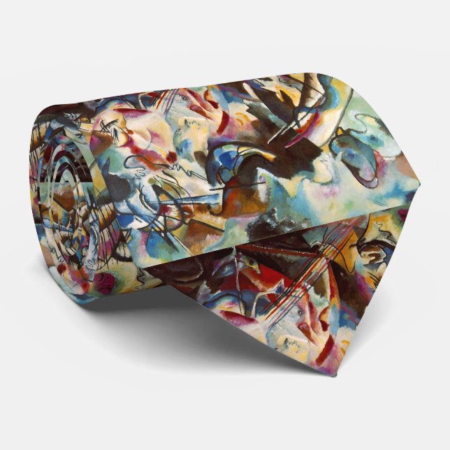 Kandinsky Composition VI Abstract Painting Tie (Rolled)