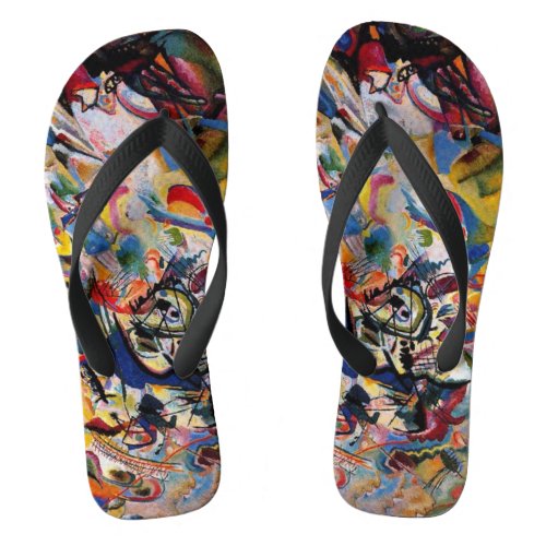 Kandinsky Composition VII Abstract Painting Flip Flops