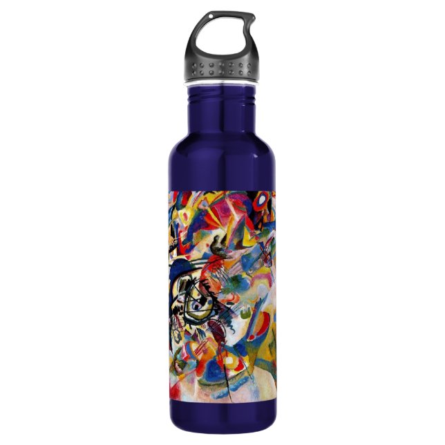 Kandinsky Composition VII Abstract Painting Stainless Steel Water Bottle (Front)