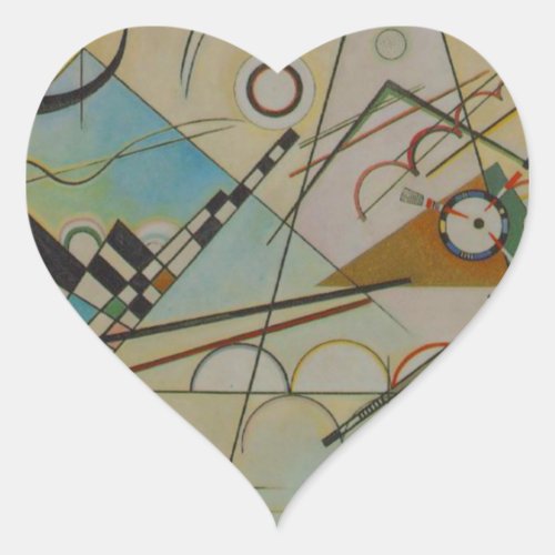 Kandinsky Composition VIII Heart Sticker