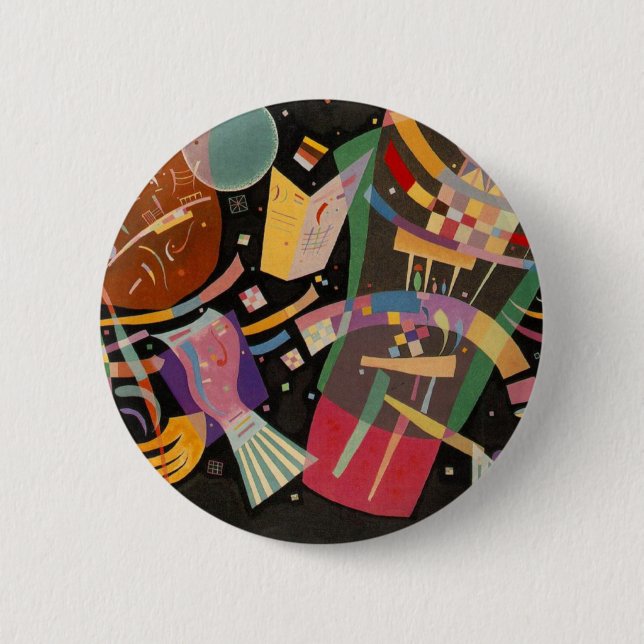 Kandinsky Composition X Abstract Artwork Button (Front)