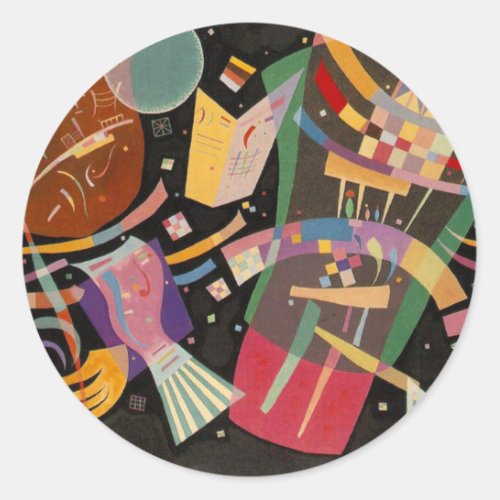 Kandinsky Composition X Abstract Artwork Classic Round Sticker