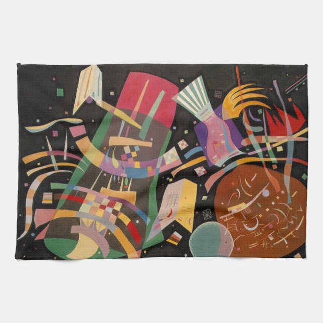 Kandinsky Composition X Abstract Artwork Kitchen Towel (Horizontal)