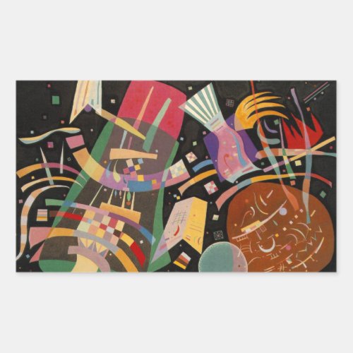 Kandinsky Composition X Abstract Artwork Rectangular Sticker