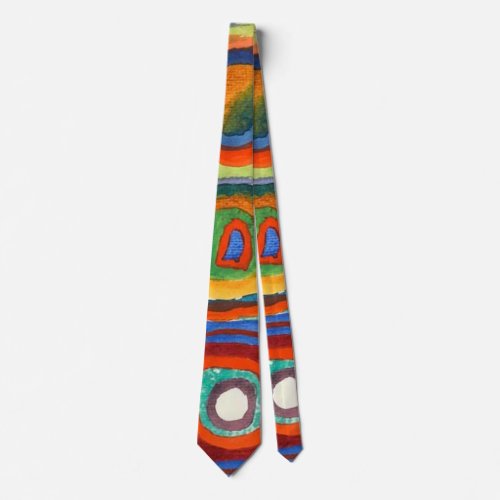 Kandinsky _ Concentric Circles famous artwork Neck Tie