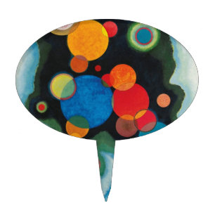 Kandinsky Deepened Impulse Abstract Oil on Canvas Cake Topper