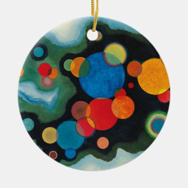 Kandinsky Deepened Impulse Abstract Oil on Canvas Ceramic Ornament (Front)