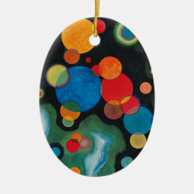 Kandinsky Deepened Impulse Abstract Oil on Canvas Ceramic Ornament (Front)