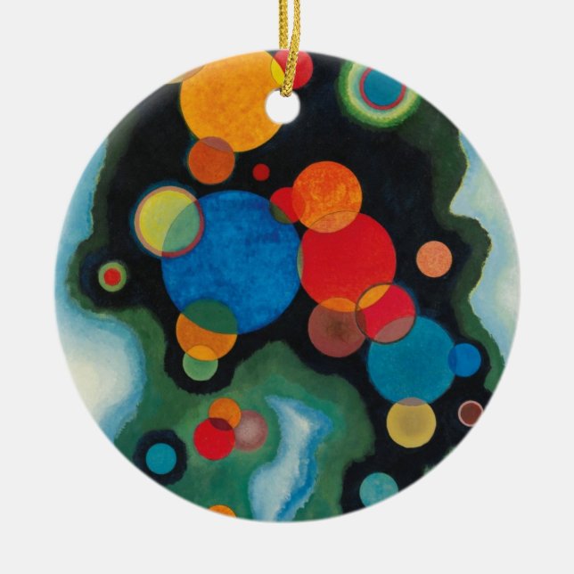 Kandinsky Deepened Impulse Abstract Oil on Canvas Ceramic Ornament (Front)