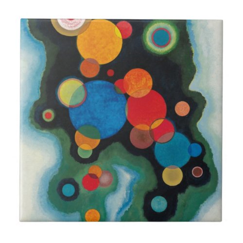 Kandinsky Deepened Impulse Abstract Oil on Canvas Ceramic Tile