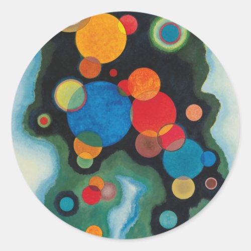 Kandinsky Deepened Impulse Abstract Oil on Canvas Classic Round Sticker