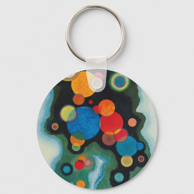 Kandinsky Deepened Impulse Abstract Oil on Canvas Keychain (Front)