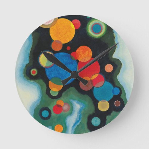 Kandinsky Deepened Impulse Abstract Oil on Canvas Round Clock