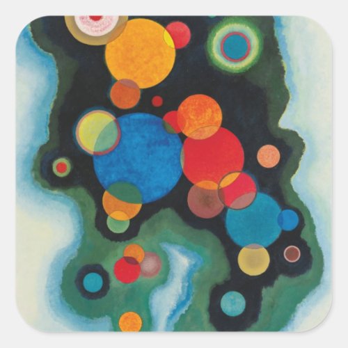 Kandinsky Deepened Impulse Abstract Oil on Canvas Square Sticker