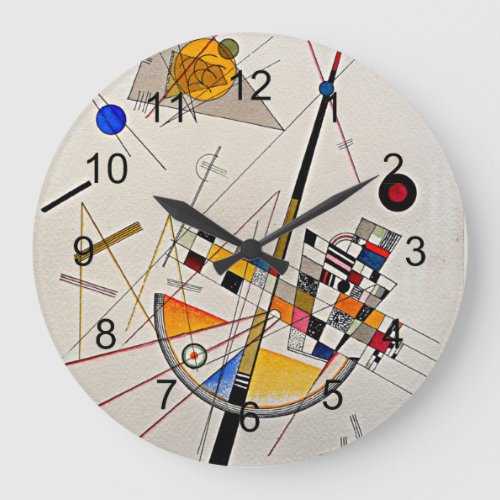 Kandinsky _ Delicate tension Large Clock